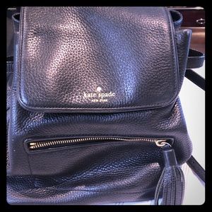 Kate Spade ♠️ Black Soft Leather Backpack